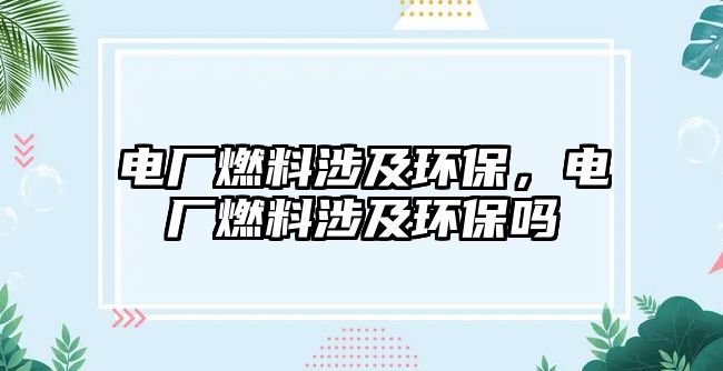 電廠燃料涉及環(huán)保，電廠燃料涉及環(huán)保嗎