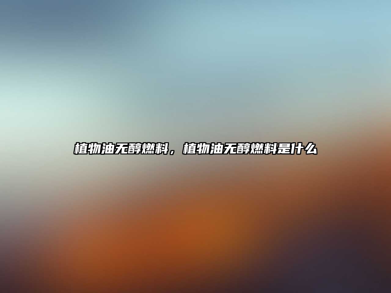 植物油無(wú)醇燃料，植物油無(wú)醇燃料是什么