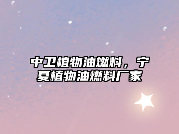 中衛(wèi)植物油燃料，寧夏植物油燃料廠家