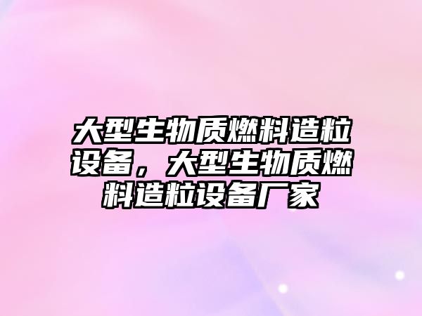 大型生物質燃料造粒設備，大型生物質燃料造粒設備廠家