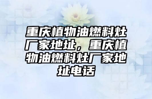 重慶植物油燃料灶廠家地址，重慶植物油燃料灶廠家地址電話