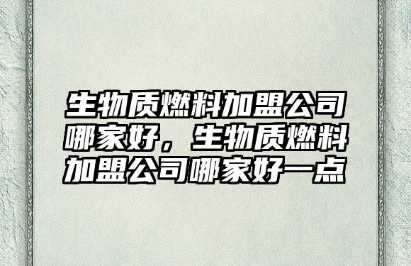 生物質(zhì)燃料加盟公司哪家好，生物質(zhì)燃料加盟公司哪家好一點