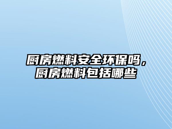 廚房燃料安全環(huán)保嗎，廚房燃料包括哪些