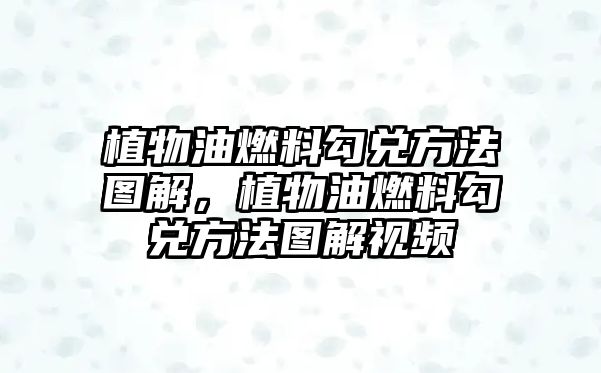 植物油燃料勾兌方法圖解，植物油燃料勾兌方法圖解視頻