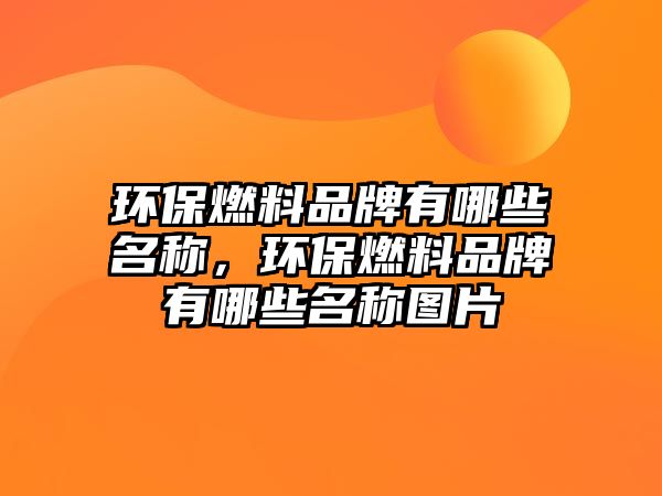 環(huán)保燃料品牌有哪些名稱，環(huán)保燃料品牌有哪些名稱圖片