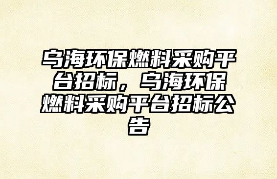 烏海環(huán)保燃料采購平臺招標(biāo)，烏海環(huán)保燃料采購平臺招標(biāo)公告