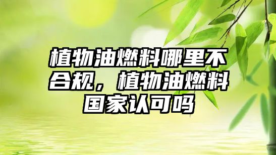 植物油燃料哪里不合規(guī)，植物油燃料國(guó)家認(rèn)可嗎