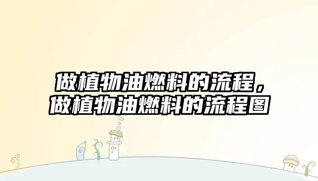做植物油燃料的流程，做植物油燃料的流程圖