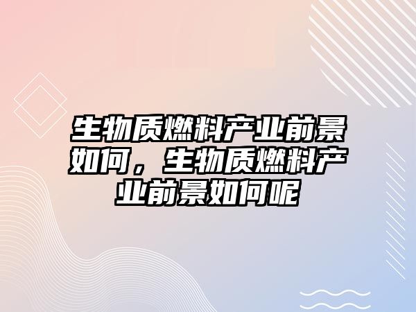 生物質(zhì)燃料產(chǎn)業(yè)前景如何，生物質(zhì)燃料產(chǎn)業(yè)前景如何呢
