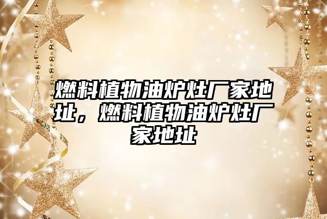 燃料植物油爐灶廠家地址，燃料植物油爐灶廠家地址