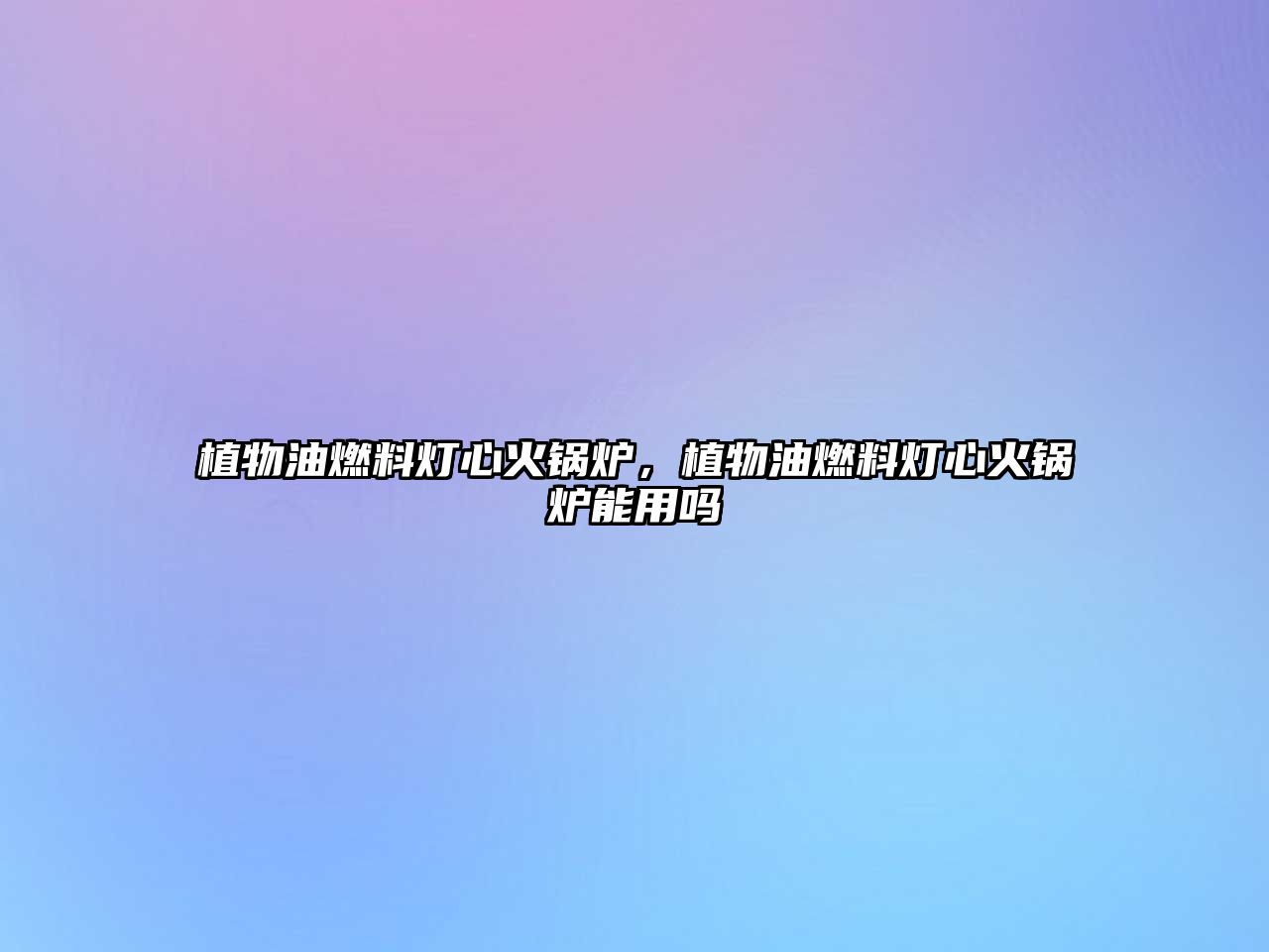 植物油燃料燈心火鍋爐，植物油燃料燈心火鍋爐能用嗎