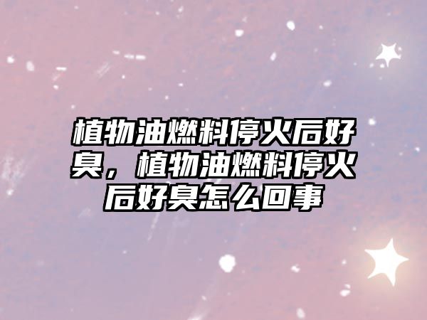 植物油燃料停火后好臭,植物油燃料?;鸷蠛贸粼趺椿厥? class=