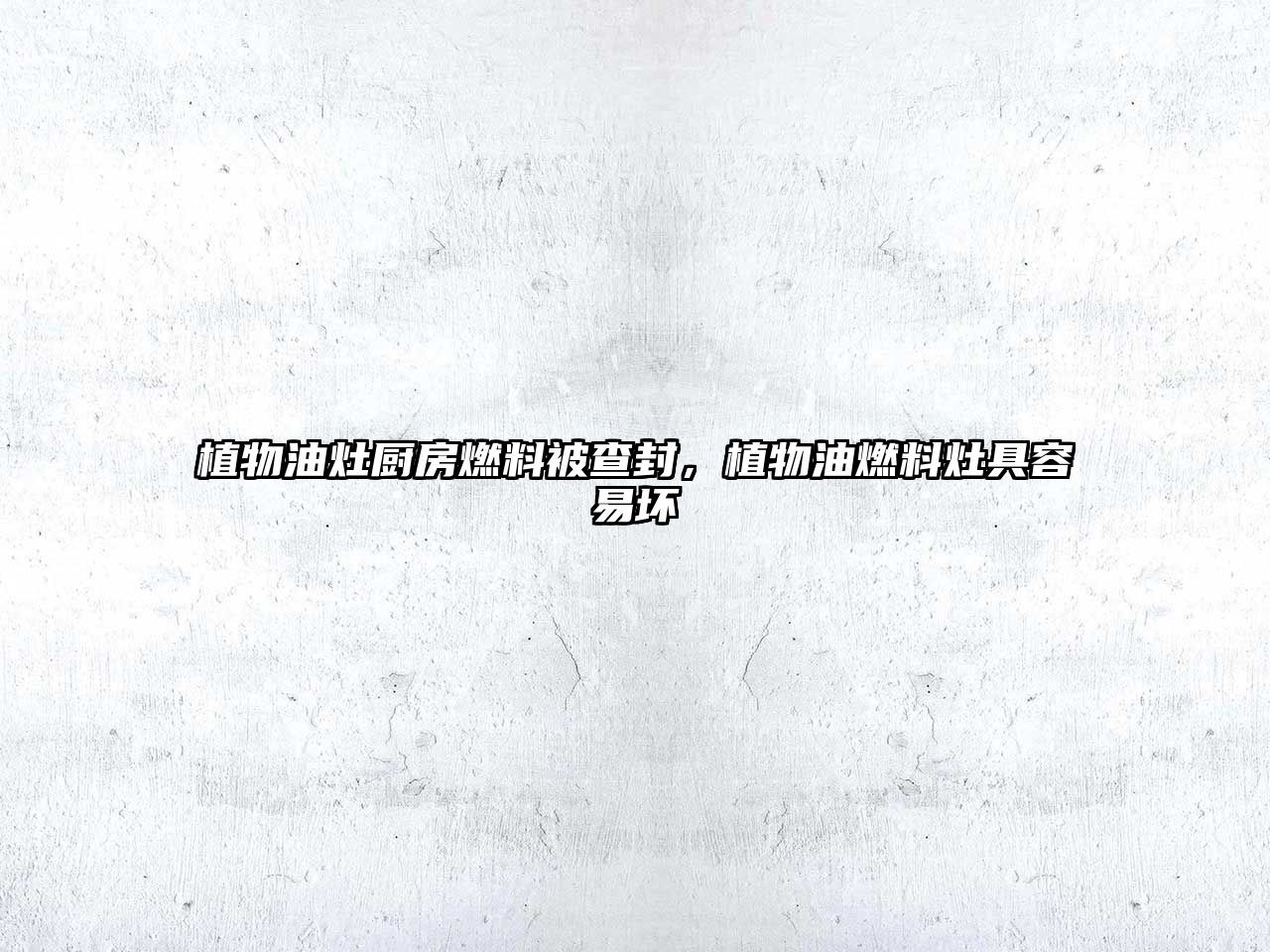 植物油灶廚房燃料被查封，植物油燃料灶具容易壞