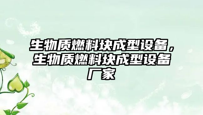 生物質(zhì)燃料塊成型設(shè)備，生物質(zhì)燃料塊成型設(shè)備廠家