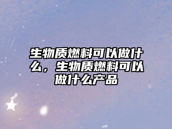 生物質(zhì)燃料可以做什么，生物質(zhì)燃料可以做什么產(chǎn)品