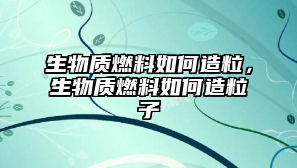 生物質(zhì)燃料如何造粒，生物質(zhì)燃料如何造粒子