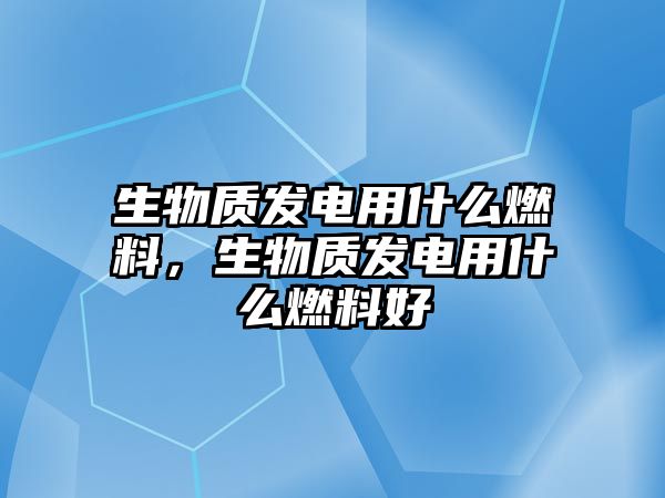 生物質(zhì)發(fā)電用什么燃料，生物質(zhì)發(fā)電用什么燃料好