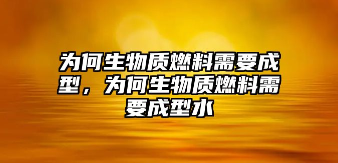 為何生物質(zhì)燃料需要成型，為何生物質(zhì)燃料需要成型水
