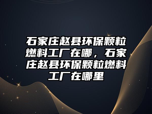 石家莊趙縣環(huán)保顆粒燃料工廠在哪，石家莊趙縣環(huán)保顆粒燃料工廠在哪里
