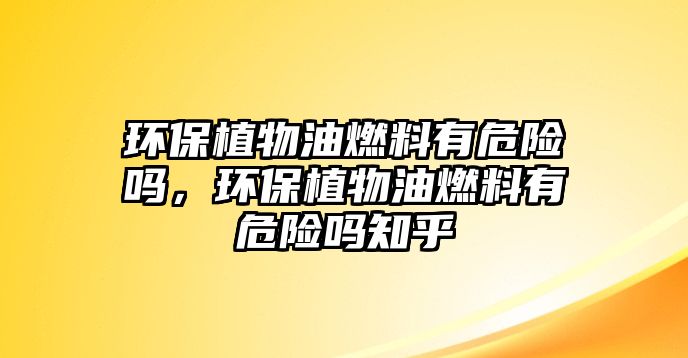 環(huán)保植物油燃料有危險(xiǎn)嗎，環(huán)保植物油燃料有危險(xiǎn)嗎知乎