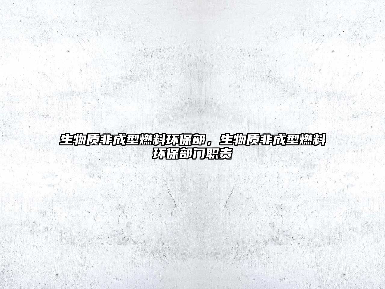 生物質(zhì)非成型燃料環(huán)保部，生物質(zhì)非成型燃料環(huán)保部門職責(zé)